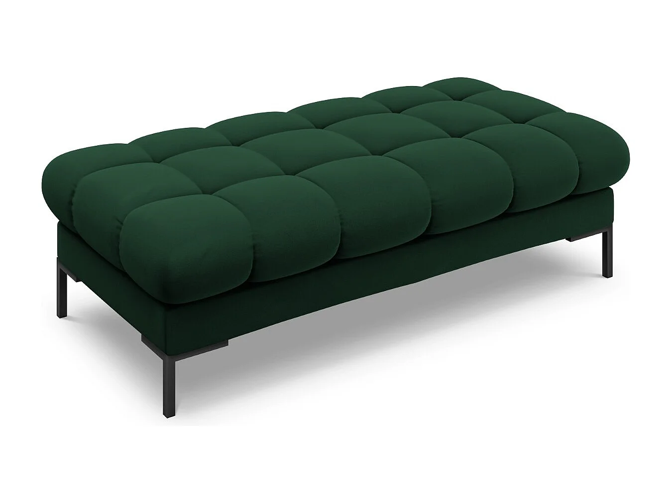 Cosmopolitan Design - Banc "Bali" 2 places en velours vert bouteille - 62x133x41cm
