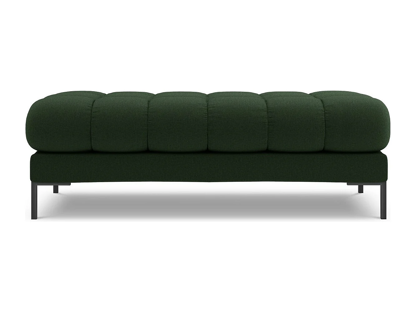 Cosmopolitan Design - Ławka, "Bali" 2 miejsca tkanina strukturalna, zielony ciemny - 62x133x41cm