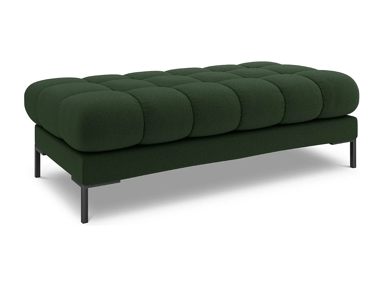 Cosmopolitan Design - Ławka, "Bali" 2 miejsca tkanina strukturalna, zielony ciemny - 62x133x41cm