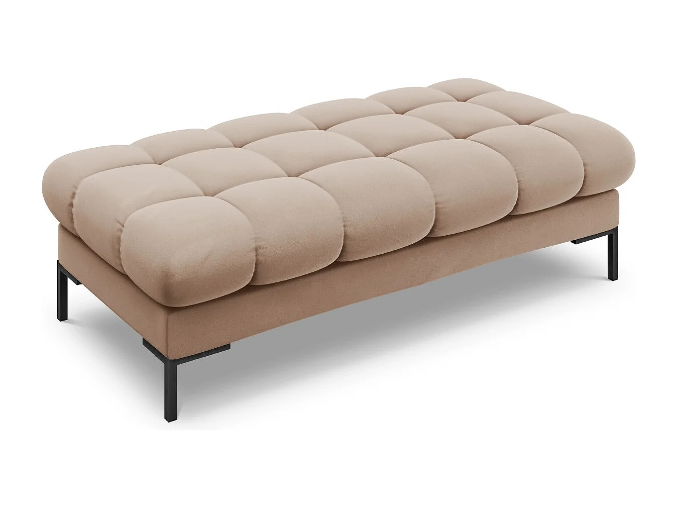Cosmopolitan Design - Banc "Bali" 2 places en velours beige - 62x133x41cm