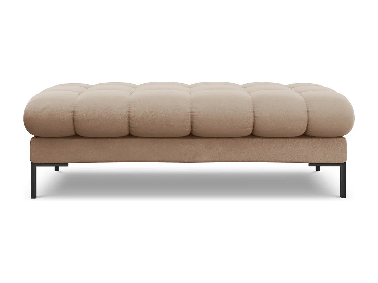 Cosmopolitan Design - Banc "Bali" 2 places en velours beige - 62x133x41cm