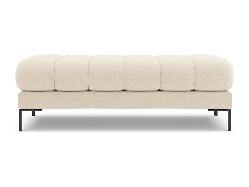 Cosmopolitan Design - 2-Sitzer Bank "Bali" aus strukturiertem Stoff leichtes beige - 62x133x41cm