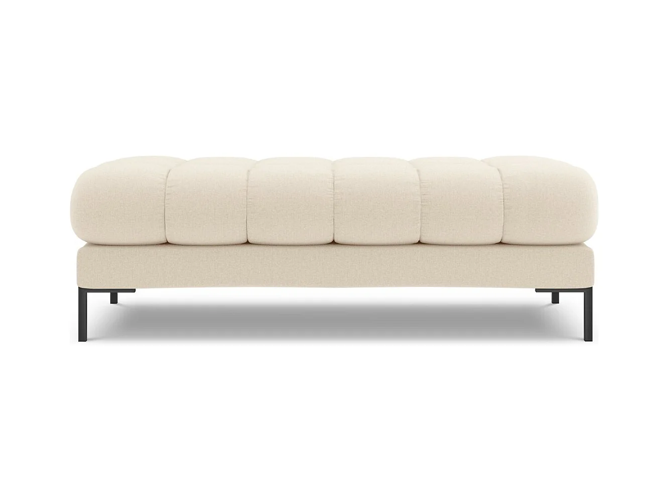Cosmopolitan Design - Banc "Bali" 2 places en tissu structurel beige clair - 62x133x41cm