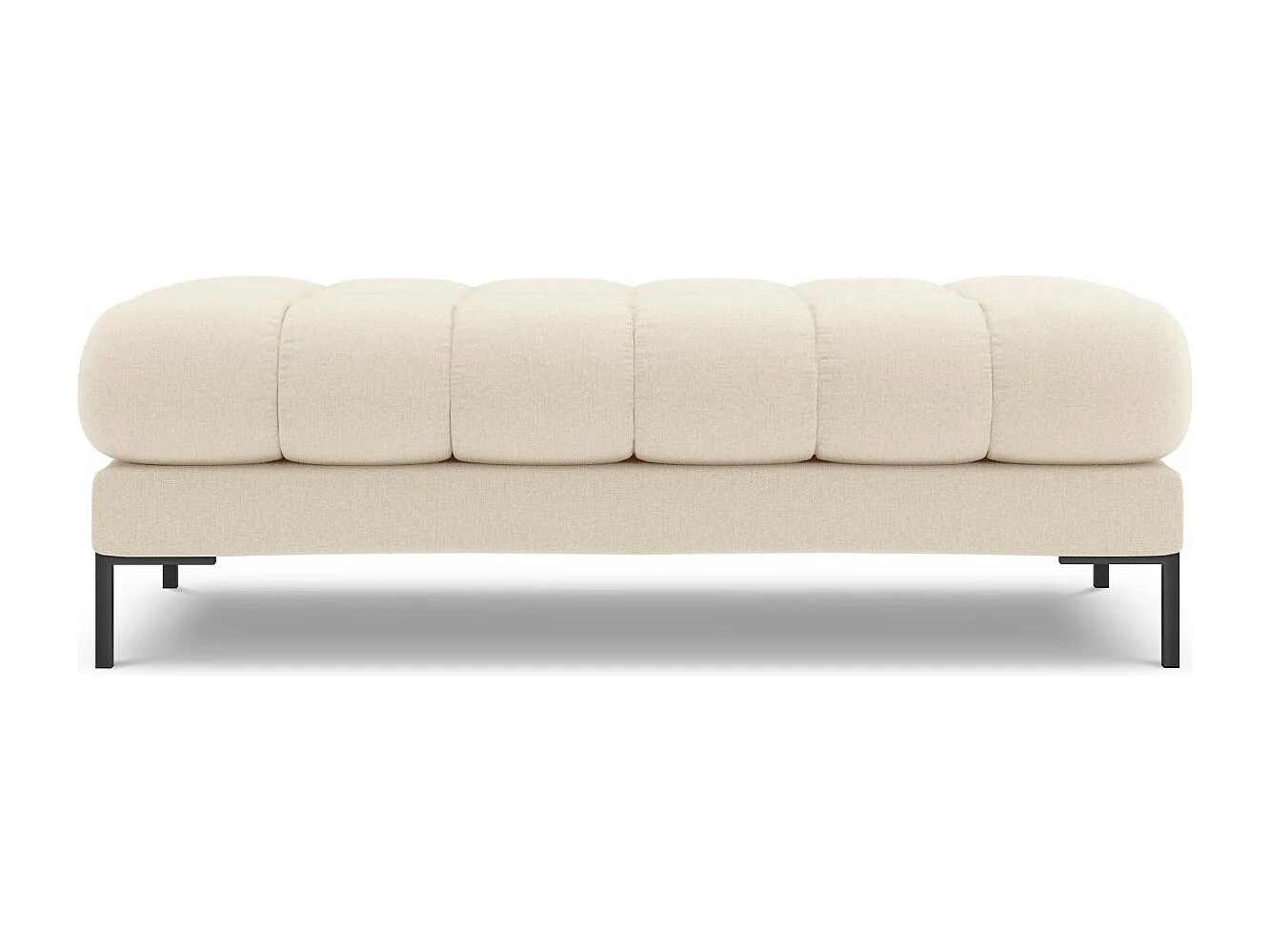 Cosmopolitan Design - Banc "Bali" 2 places en tissu structurel beige clair - 62x133x41cm