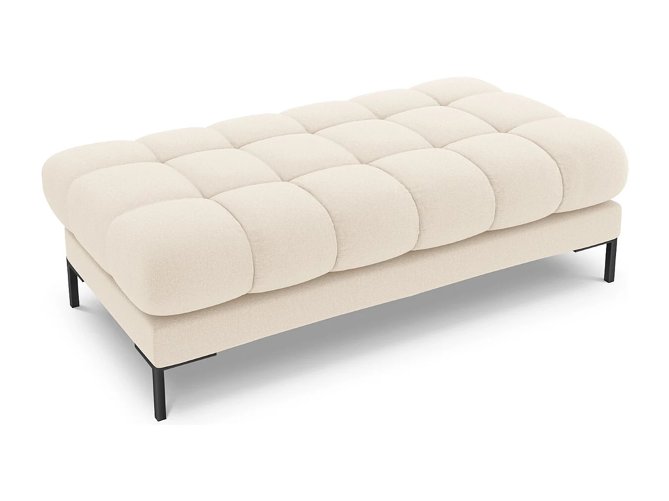 Cosmopolitan Design - Banc "Bali" 2 places en tissu structurel beige clair - 62x133x41cm