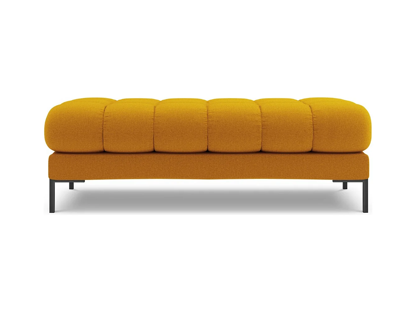 Cosmopolitan Design - Banc "Bali" 2 places en tissu structurel jaune - 62x133x41cm