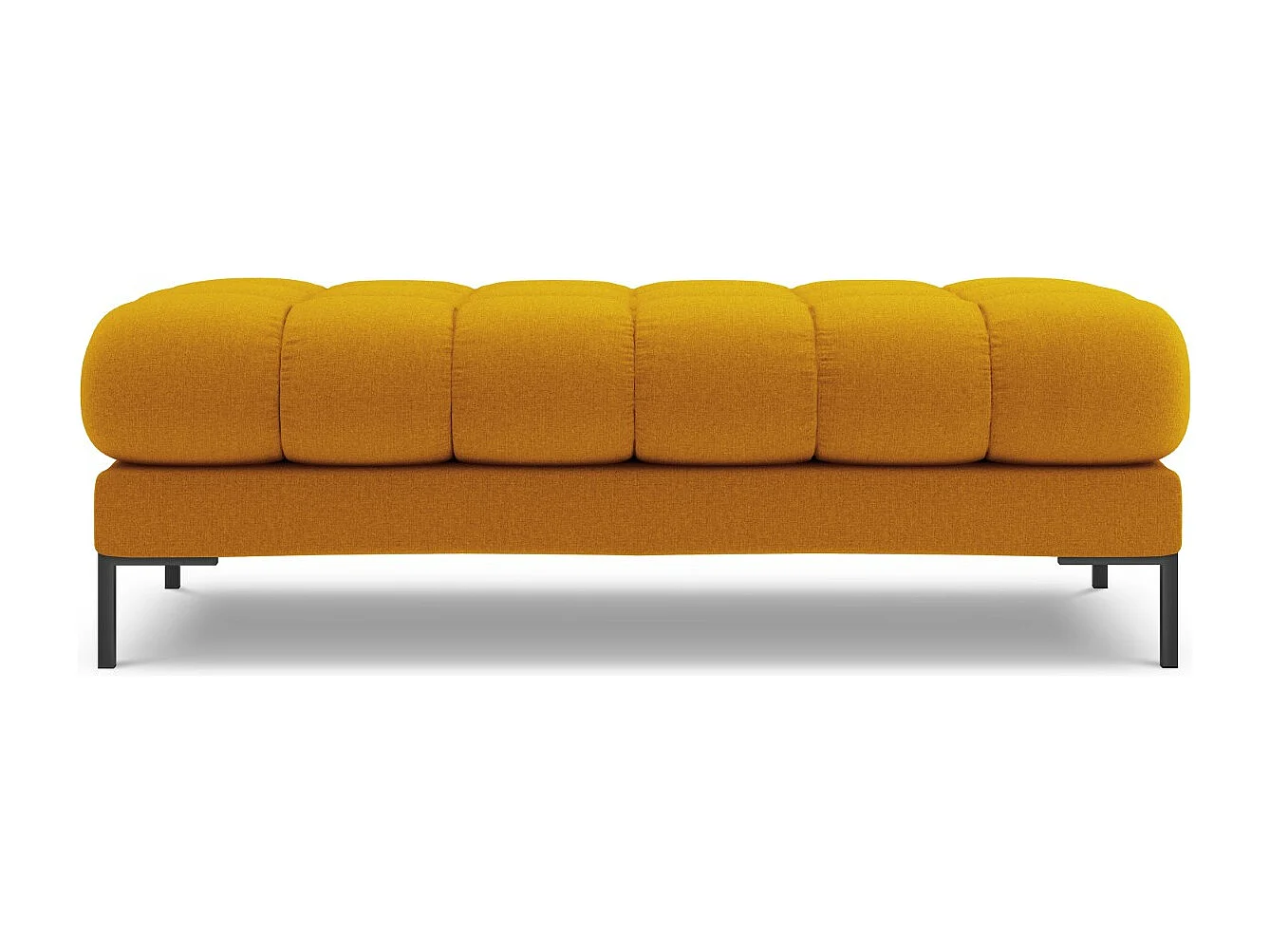 Cosmopolitan Design - Bank "Bali" 2 zitplaatsen, Structurele stof, GEEL - 62x133x41cm