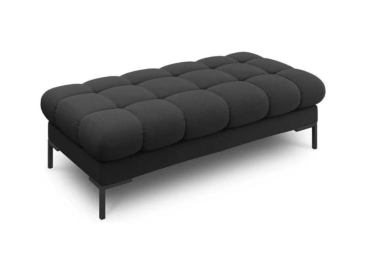 Cosmopolitan Design - Banc "Bali" 2 places en tissu structurel gris foncé - 62x133x41cm