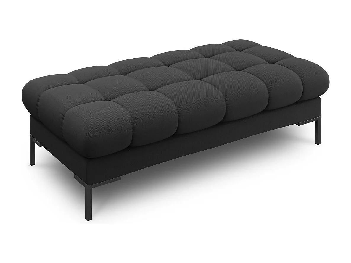 Cosmopolitan Design - Banc "Bali" 2 places en tissu structurel gris foncé - 62x133x41cm