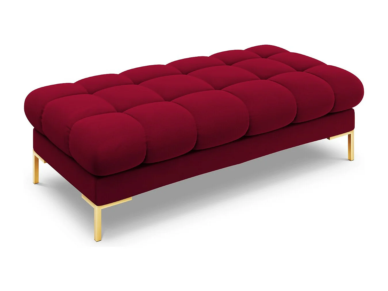 Cosmopolitan Design - Banco "Bali" 2 plazas de terciopelo rojo - 62x133x41cm