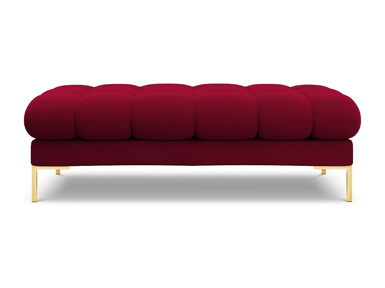 Cosmopolitan Design - Banco "Bali" 2 plazas de terciopelo rojo - 62x133x41cm