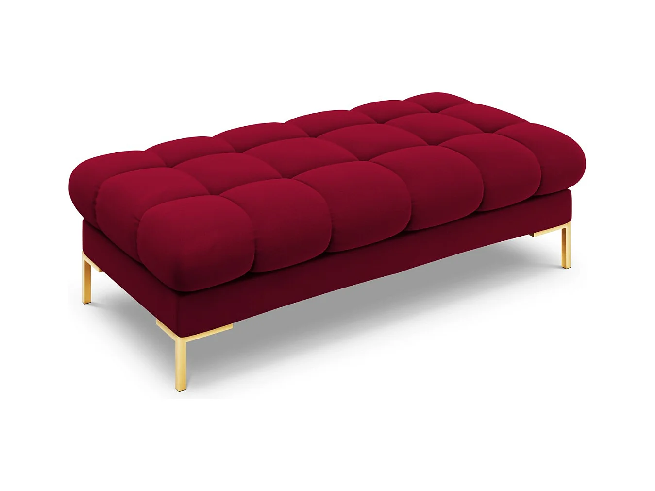 Cosmopolitan Design - Banc "Bali" 2 places en velours rouge - 62x133x41cm