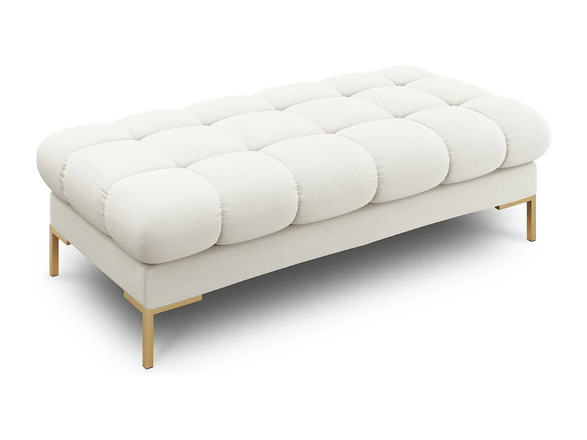 Cosmopolitan Design - Banco "Bali" 2 plazas de tejido estructural beige claro - 62x133x41cm
