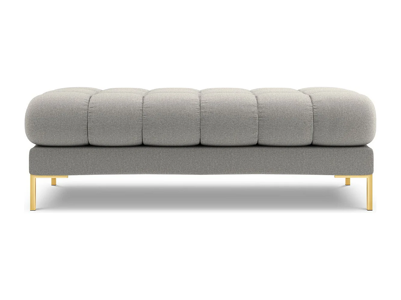 Cosmopolitan Design - Bank "Bali" 2 zitplaatsen, Structurele stof, Lichtgrijs - 62x133x41cm