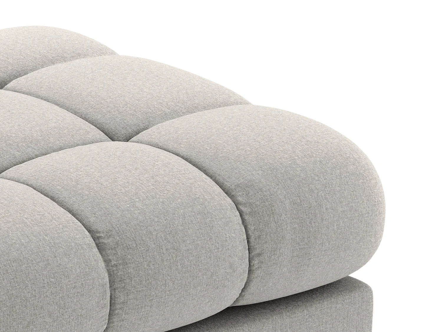 Cosmopolitan Design - Bank "Bali" 2 zitplaatsen, Structurele stof, Lichtgrijs - 62x133x41cm