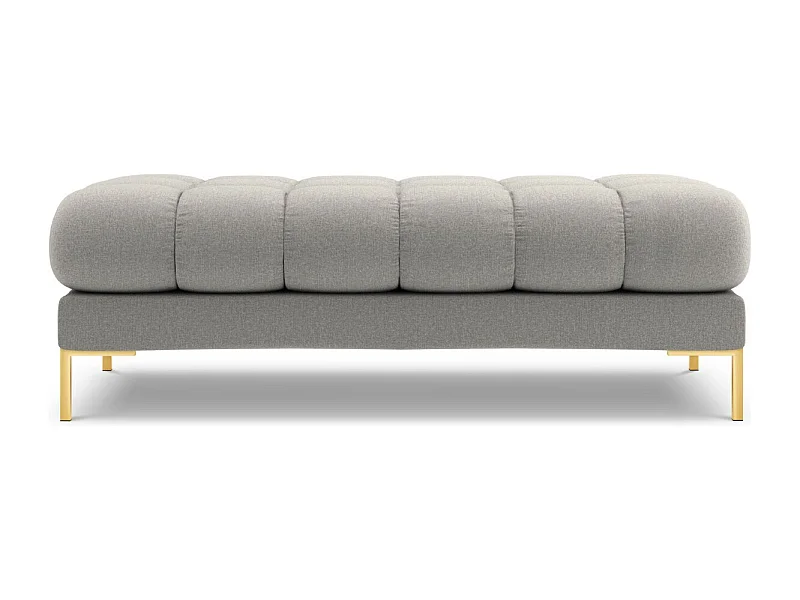 Cosmopolitan Design - Bank "Bali" 2 zitplaatsen, Structurele stof, Lichtgrijs - 62x133x41cm