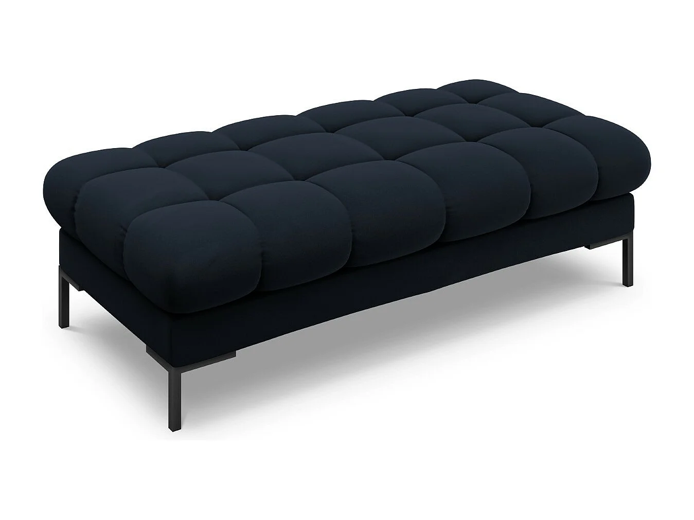 Cosmopolitan Design - 2-Sitzer Bank "Bali" aus Samt dunkelblau - 62x133x41cm