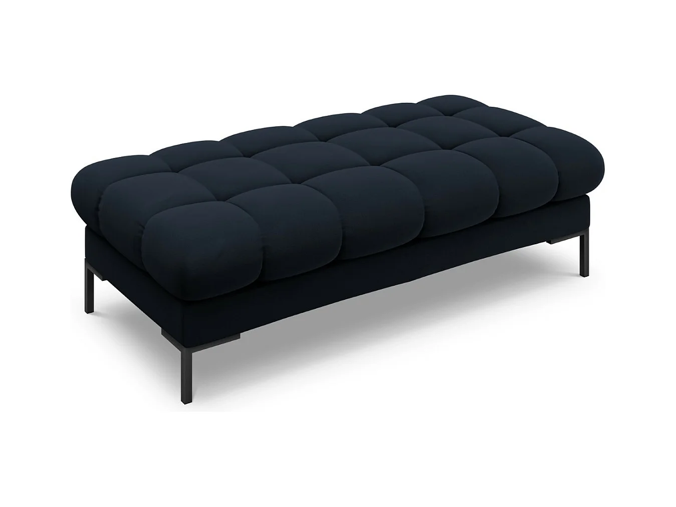 Cosmopolitan Design - Banc "Bali" 2 places en velours bleu foncé - 62x133x41cm