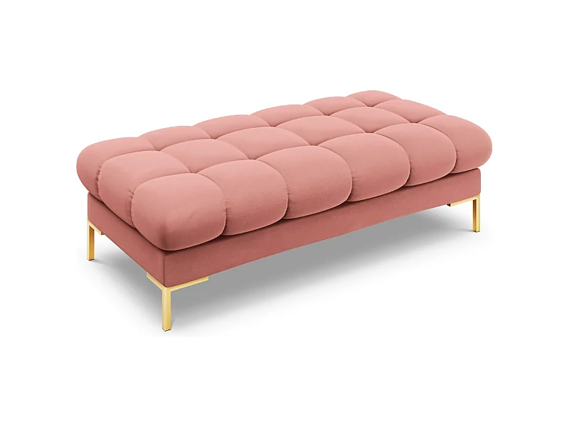 Cosmopolitan Design - 2-Sitzer Bank "Bali" aus Samt rosa - 62x133x41cm