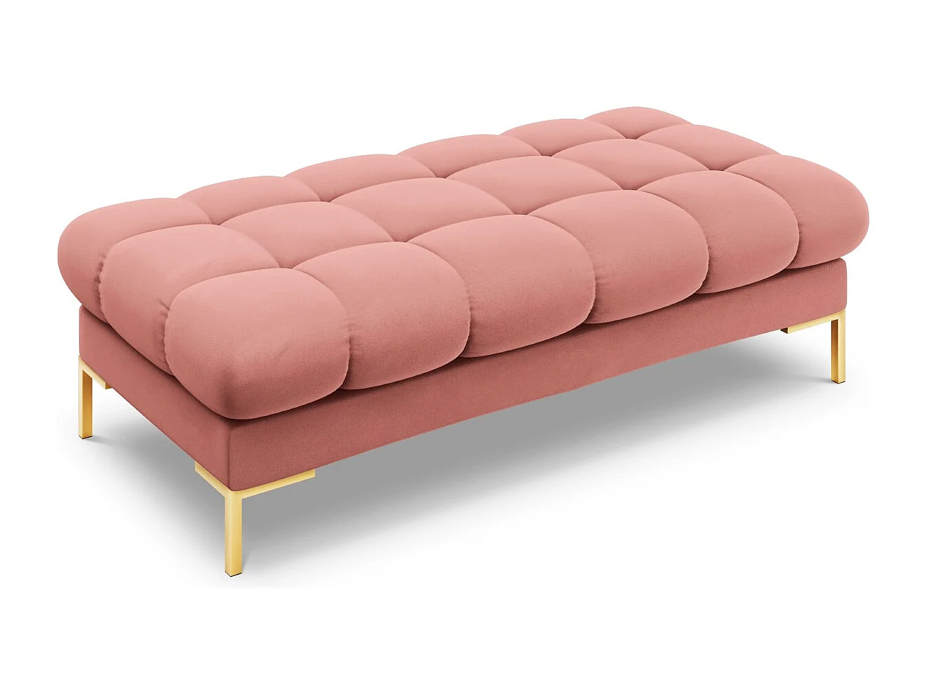 Cosmopolitan Design - Ławka, "Bali" 2 miejsca welur, róż - 62x133x41cm