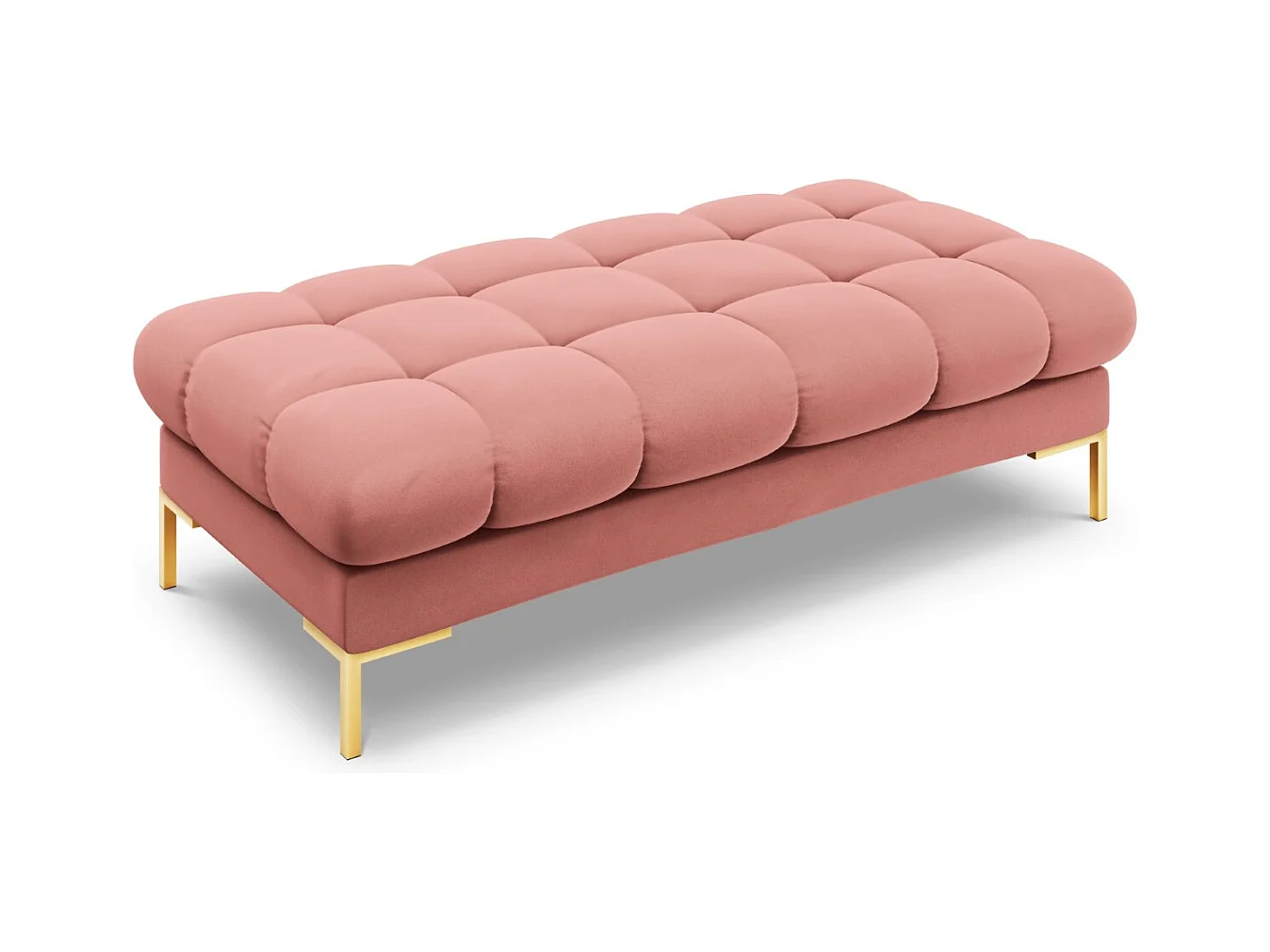 Cosmopolitan Design - Banc "Bali" 2 places en velours rose - 62x133x41cm