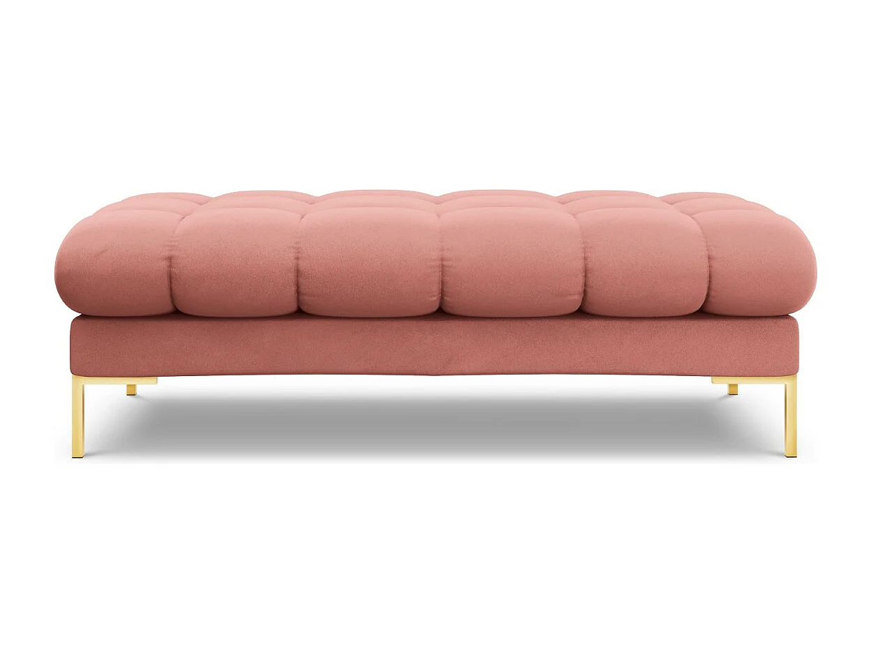 Cosmopolitan Design - Banc "Bali" 2 places en velours rose - 62x133x41cm