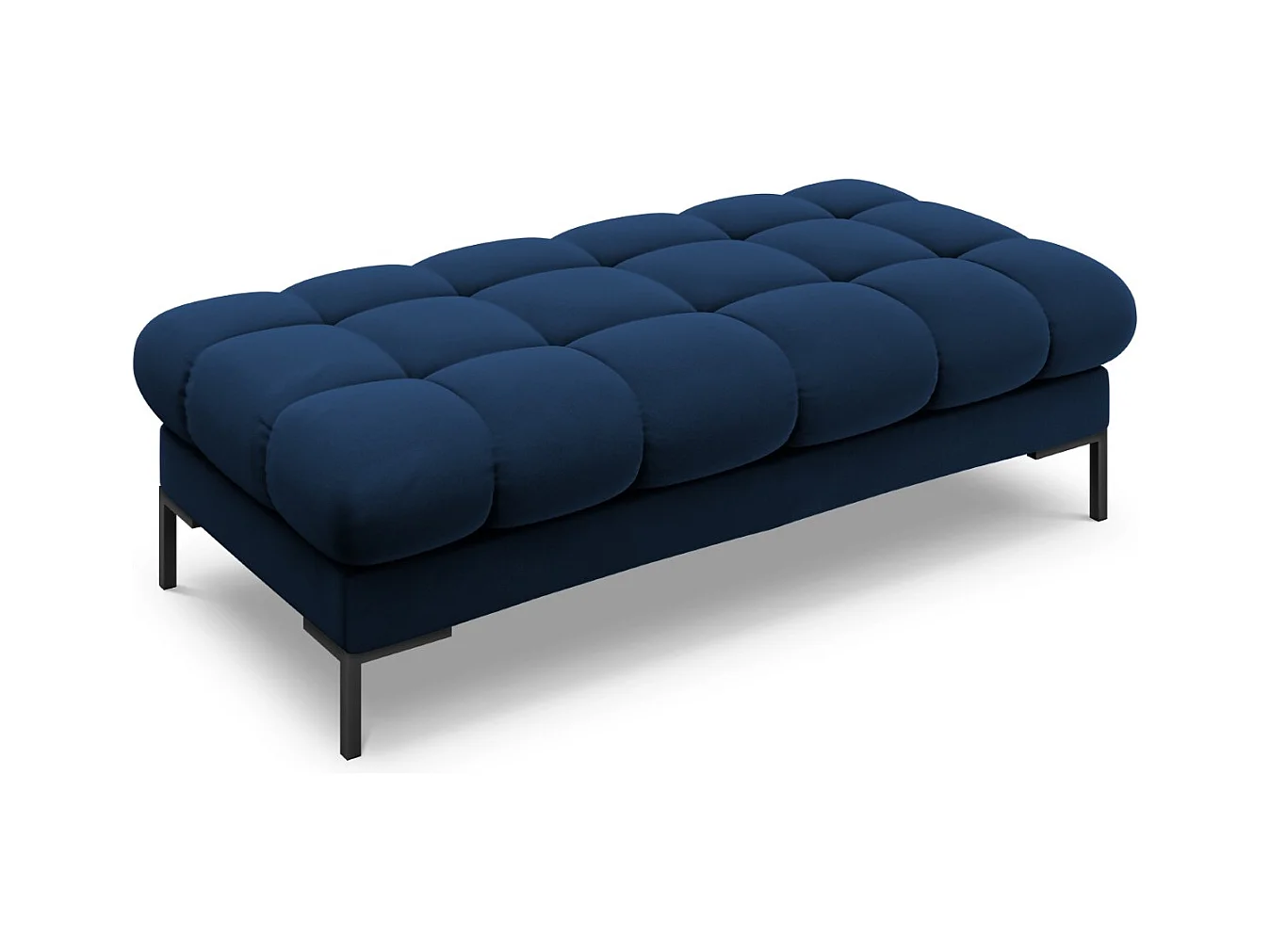 Cosmopolitan Design - Banc "Bali" 2 places en velours bleu roi - 62x133x41cm