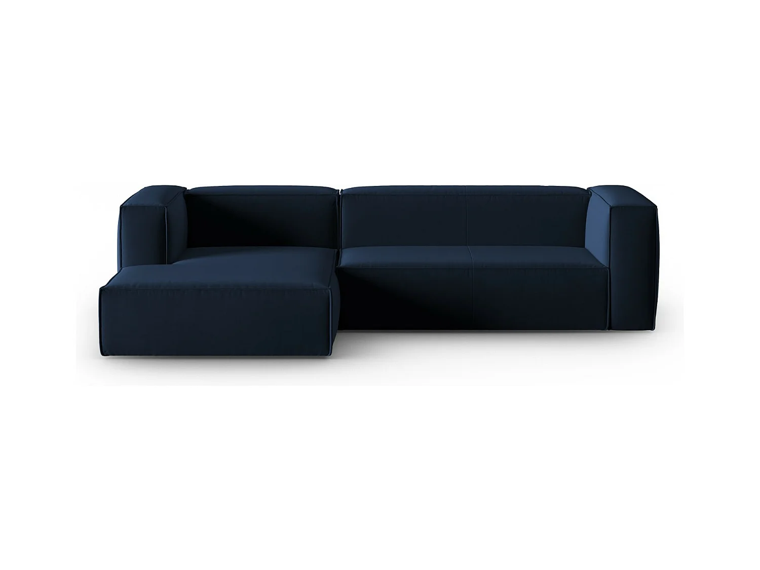 Cosmopolitan Design - Canapé d'angle gauche "Mackay" 4 places en velours bleu roi - 282x166x73cm