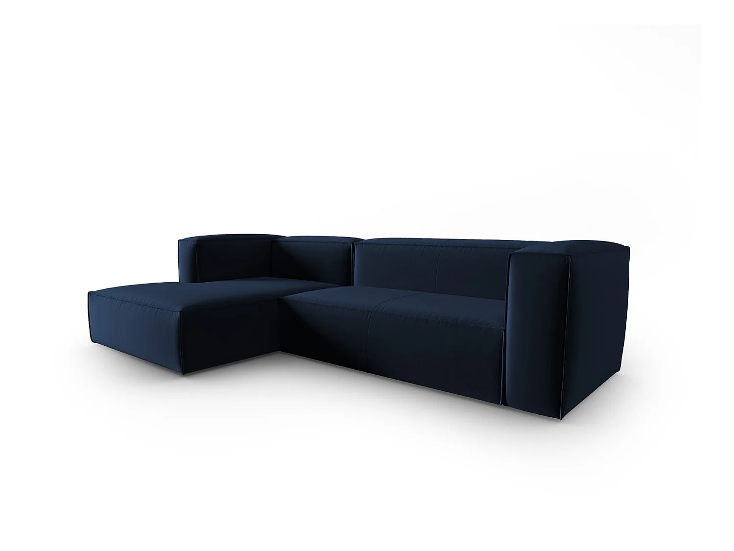 Cosmopolitan Design - Canapé d'angle gauche "Mackay" 4 places en velours bleu roi - 282x166x73cm