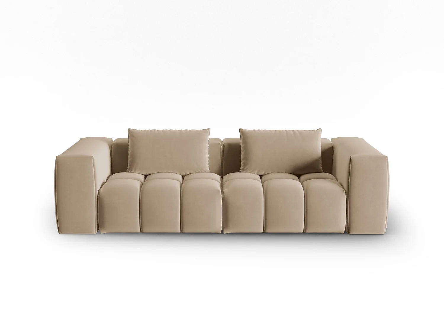 CXL by Christian Lacroix - Modulaire bank "Lorella" 3 zitplaatsen, Flueel, Zand - 230x85x70cm