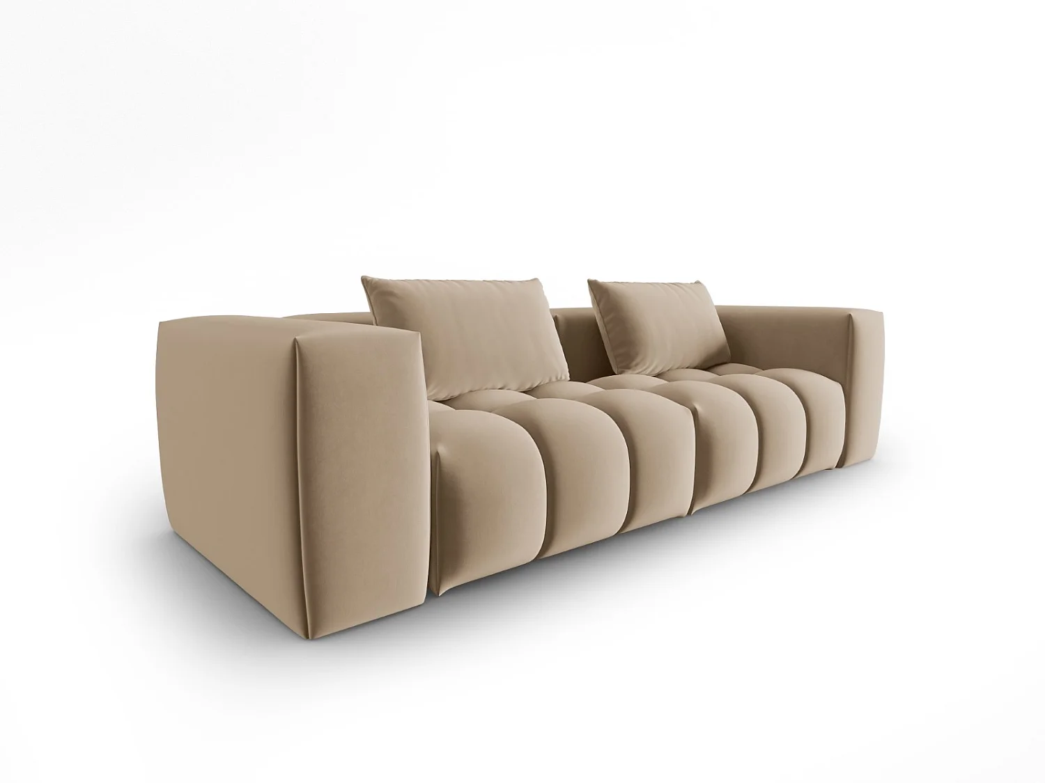 CXL by Christian Lacroix - Modulaire bank "Lorella" 3 zitplaatsen, Flueel, Zand - 230x85x70cm