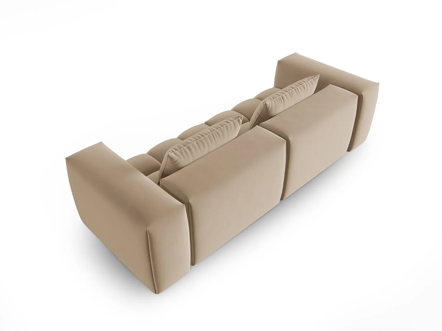 CXL by Christian Lacroix - Sofá modular "Lorella" 3 plazas de terciopelo arena - 230x85x70cm