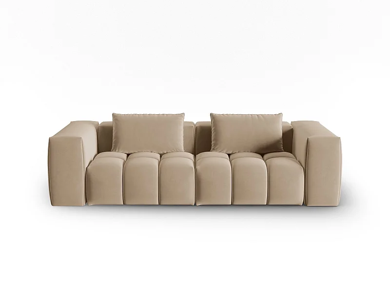 CXL by Christian Lacroix - Sofá modular "Lorella" 3 lugares em veludo areia - 230x85x70cm