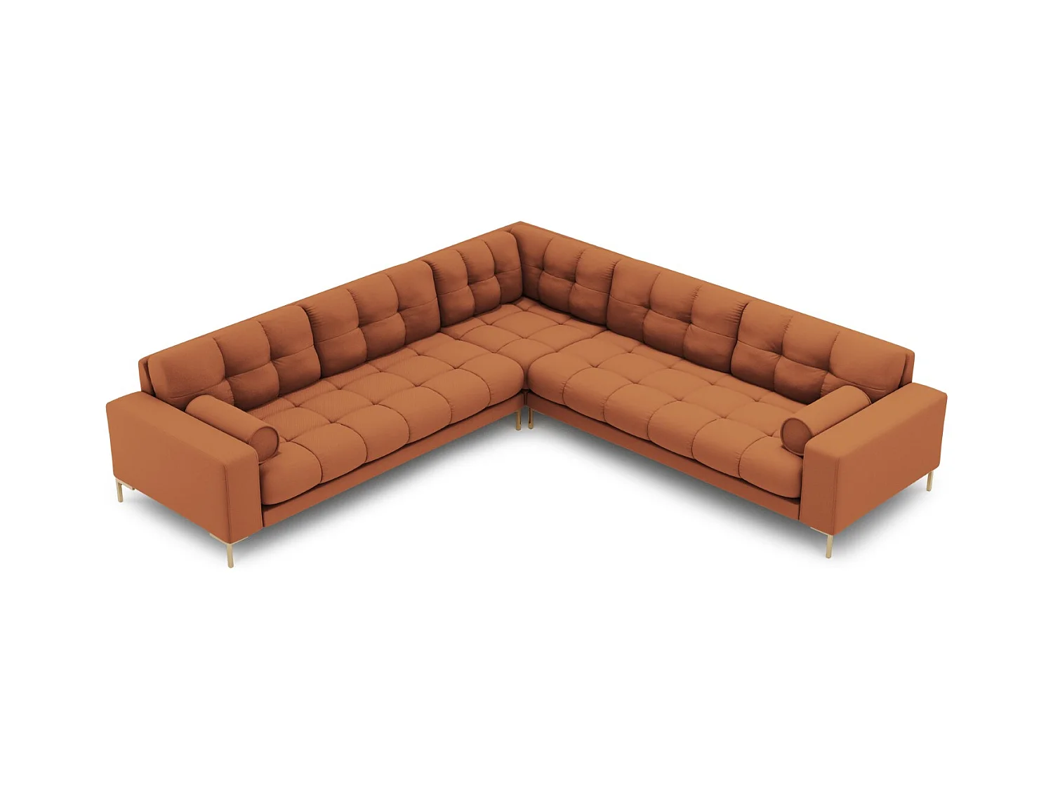 Cosmopolitan Design - Symmetrische hoekbank "Bali" 6 zitplaatsen, Structurele stof, Baksteen - 256x256x75cm