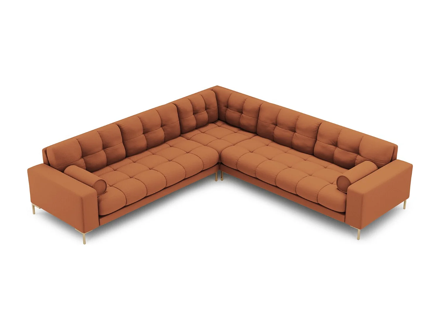 Cosmopolitan Design - Narożnik symetryczny, "Bali" 6 miejsc tkanina strukturalna, cegła - 256x256x75cm