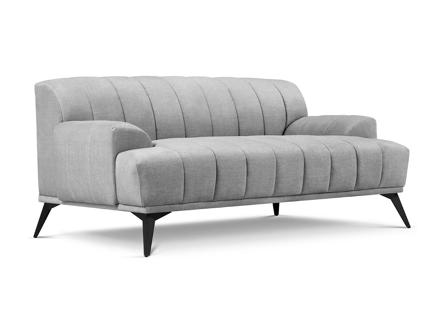 CXL by Christian Lacroix - Sofá "Rita" 2 lugares em veludo cinza claro - 166x94x77cm