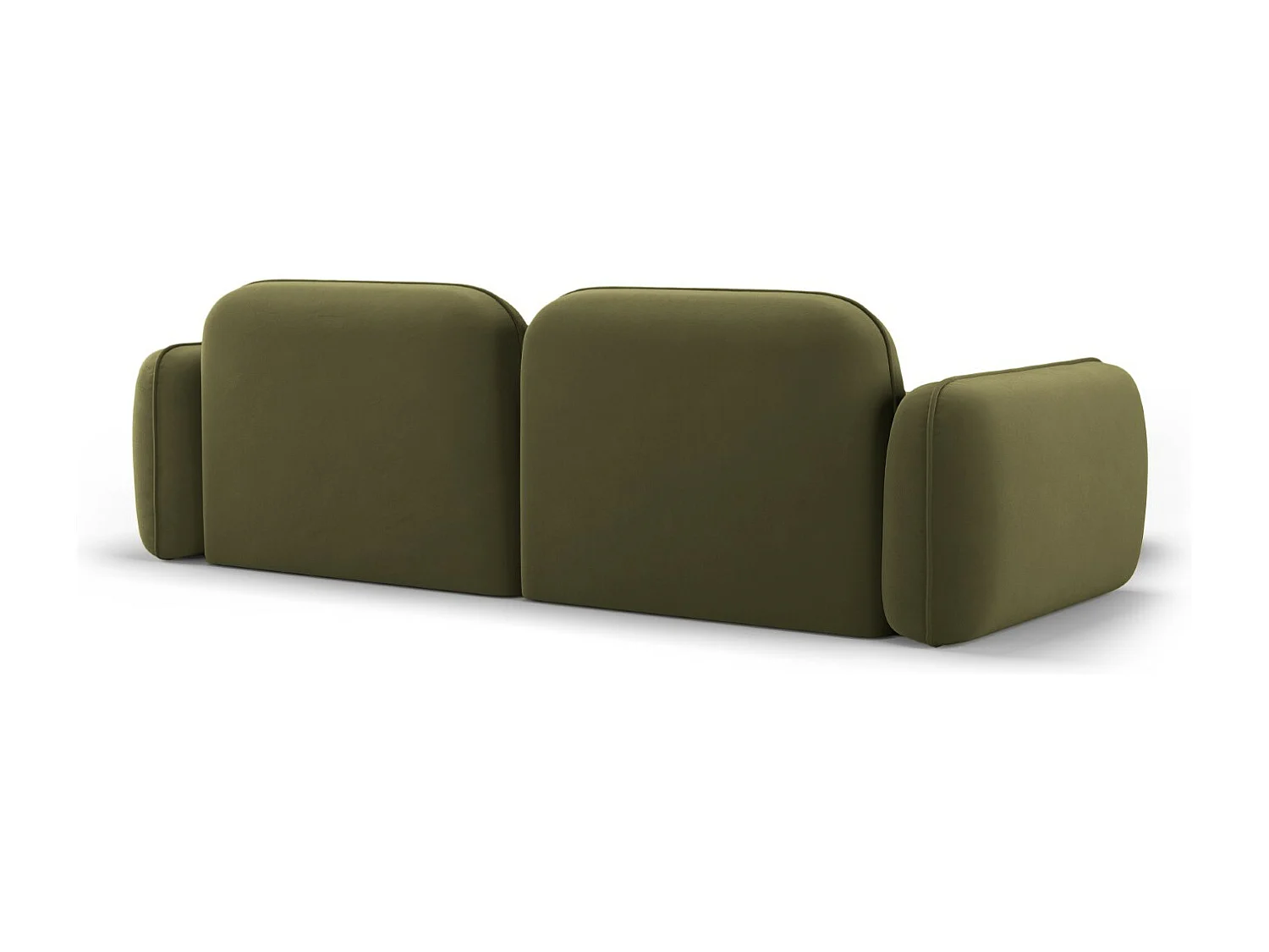 Cosmopolitan Design - Divano angolare modulare sinistro "Sydney" 3 posti in velluto verde chiaro - 230x165x70cm