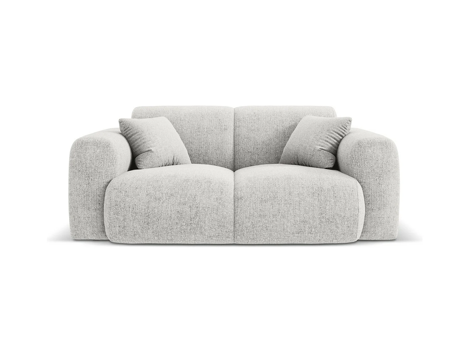 Cosmopolitan Design - Bank "Nolio" 2 zitplaatsen, Chenille, Lichtgrijs - 170x95x72cm