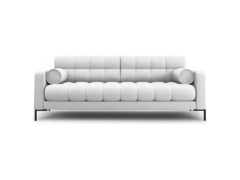 Cosmopolitan Design - 3-Sitzer Sofa "Bali" aus strukturiertem Stoff hellgrau - 177x92x75cm