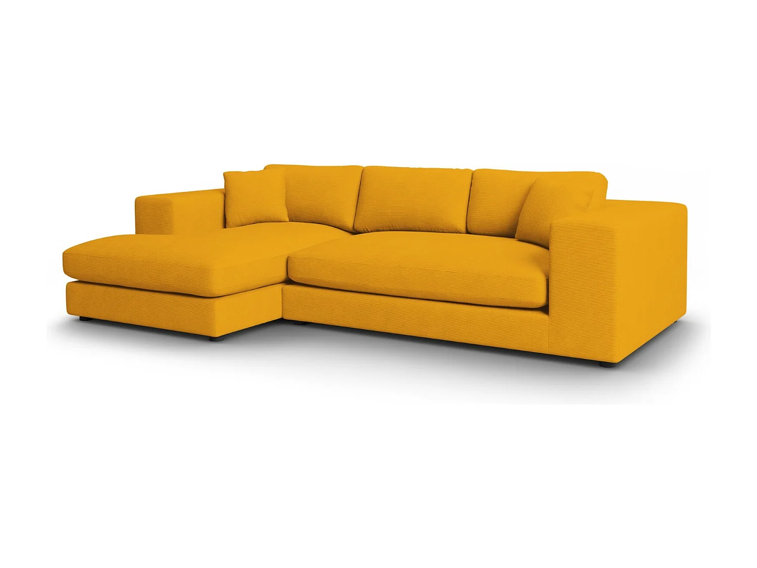 CXL by Christian Lacroix - 5-Sitzer Ecksofa links "Tendance" Sitzer aus Cord gelb - 282x174x72cm