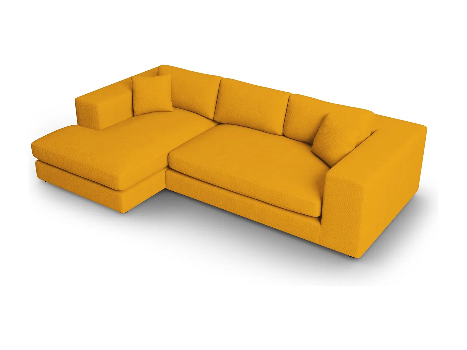 CXL by Christian Lacroix - 5-Sitzer Ecksofa links "Tendance" Sitzer aus Cord gelb - 282x174x72cm