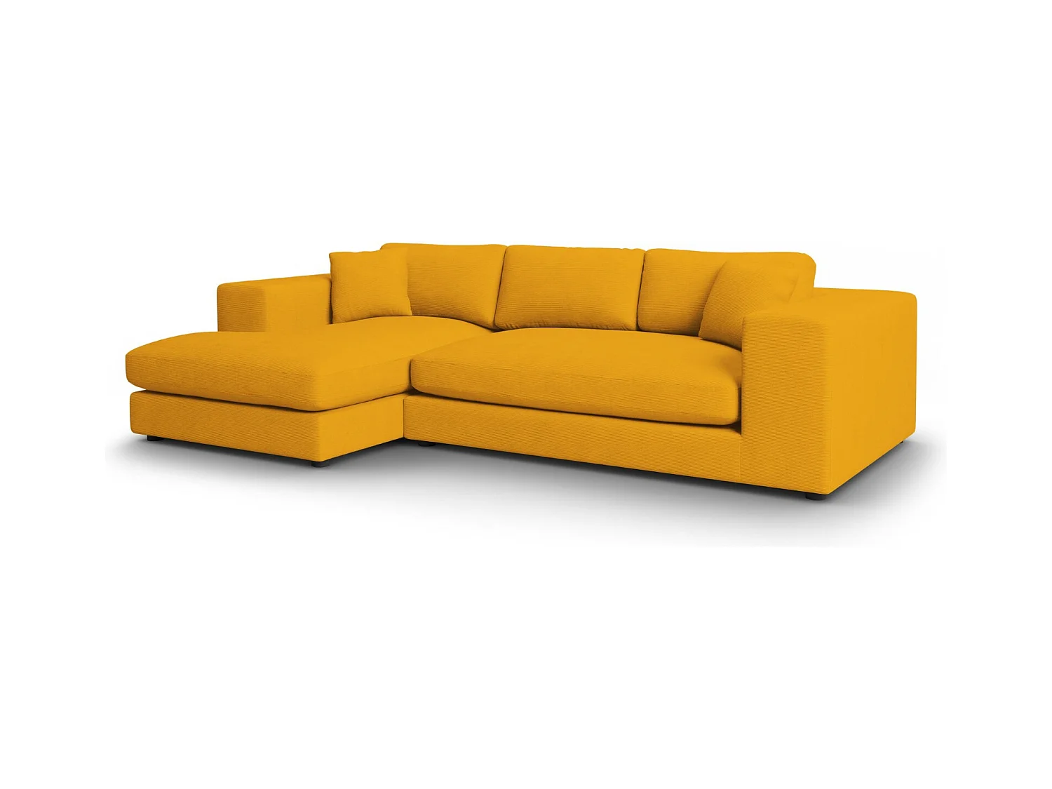 CXL by Christian Lacroix - Linker hoekbank "Tendance" 5 zitplaatsen, Ribfluwelen, GEEL - 282x174x72cm