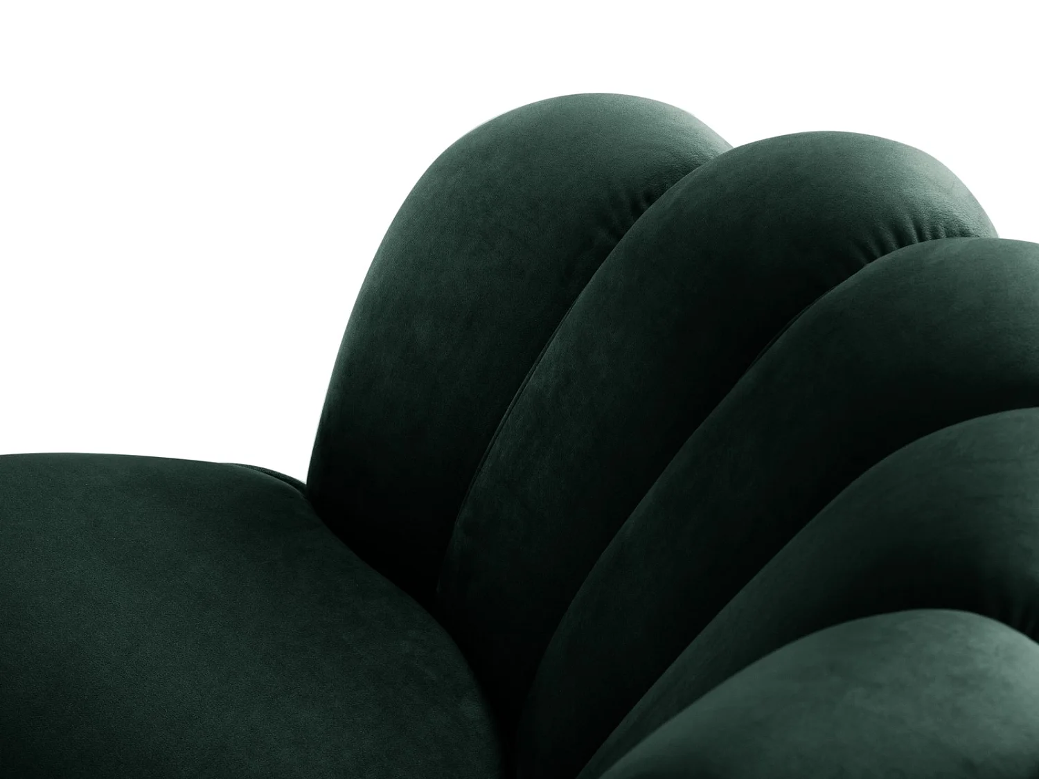 Cosmopolitan Design - Canapé "Kingston" 3 places en velours vert bouteille - 224x95x85cm