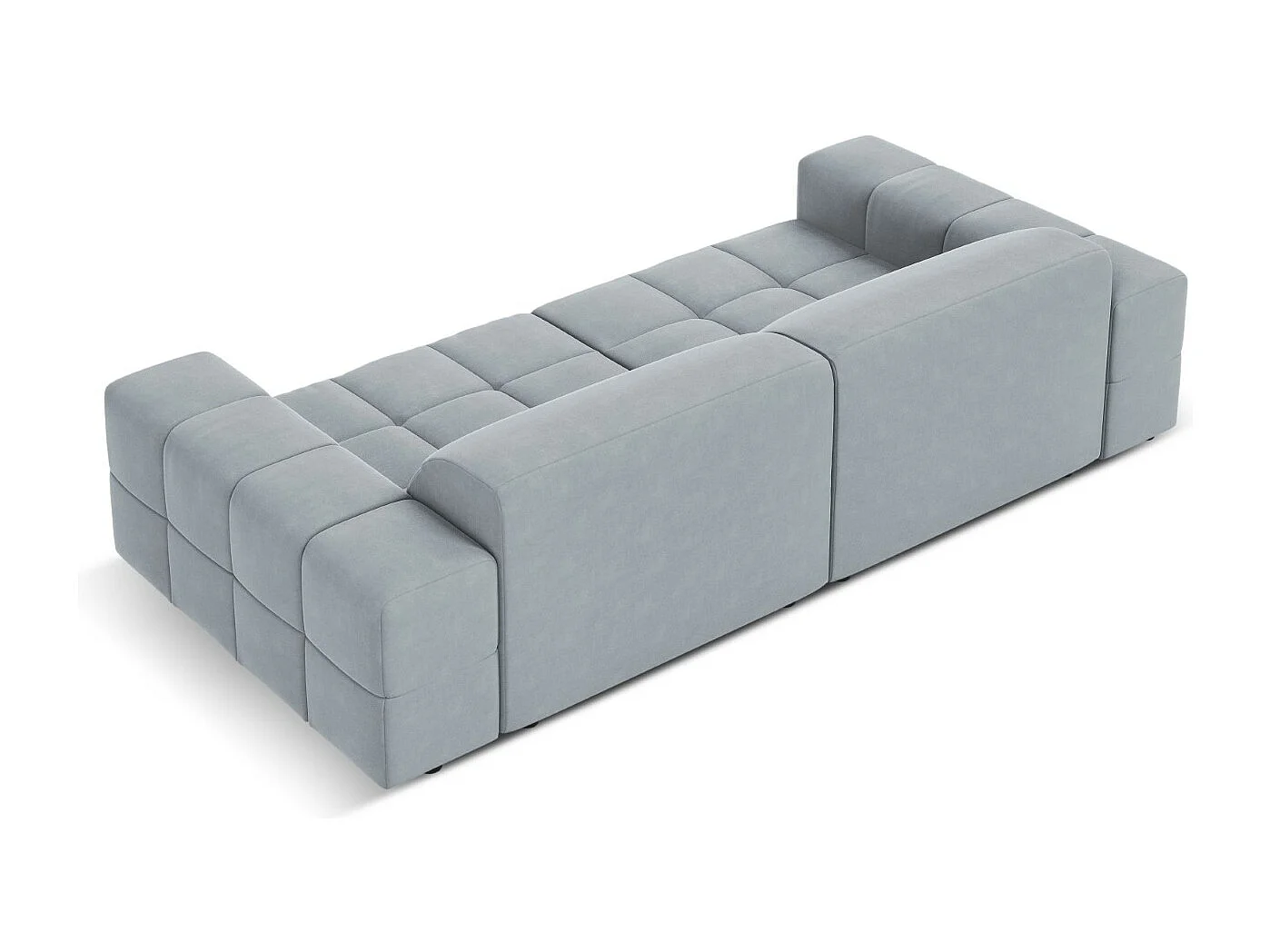 CXL by Christian Lacroix - Bank "Luc" 3 zitplaatsen, Flueel, Lichtblauw - 204x102x70cm