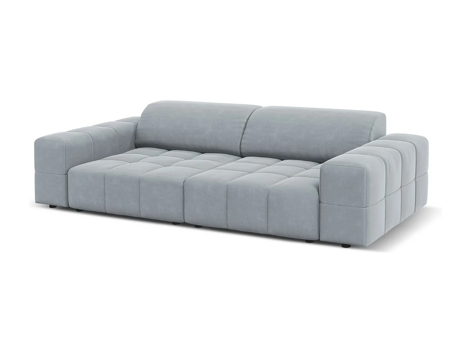 CXL by Christian Lacroix - Bank "Luc" 3 zitplaatsen, Flueel, Lichtblauw - 204x102x70cm