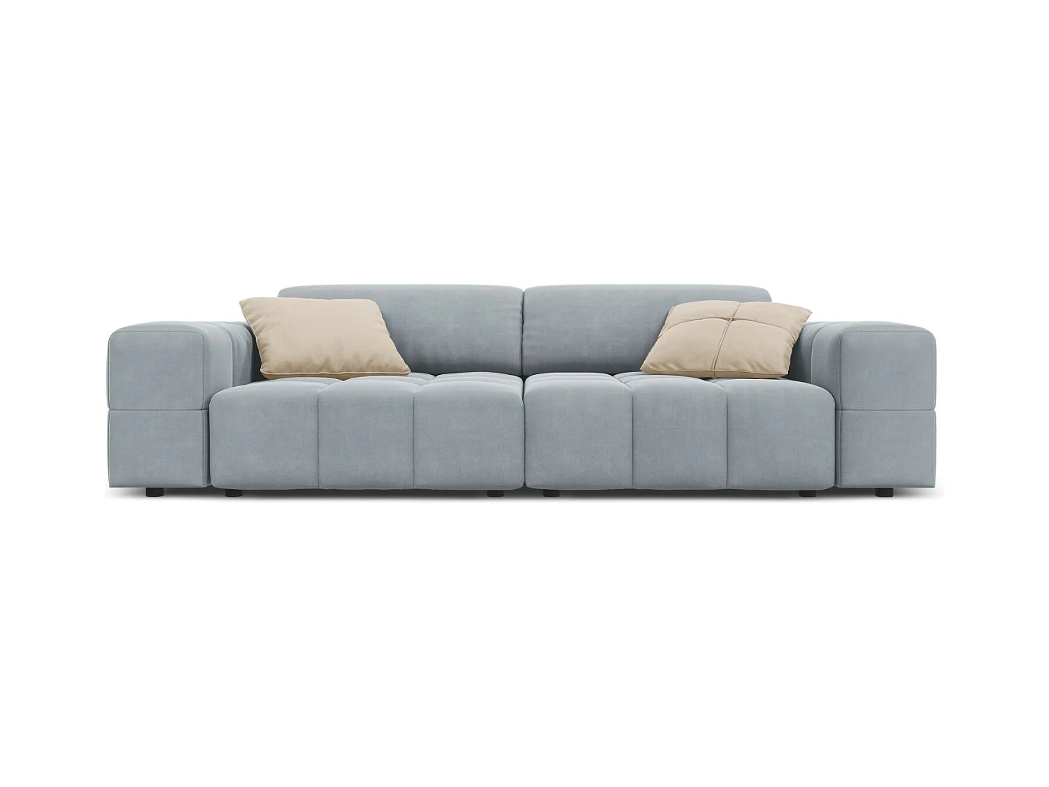 CXL by Christian Lacroix - Canapé "Luc" 3 places en velours bleu clair - 204x102x70cm