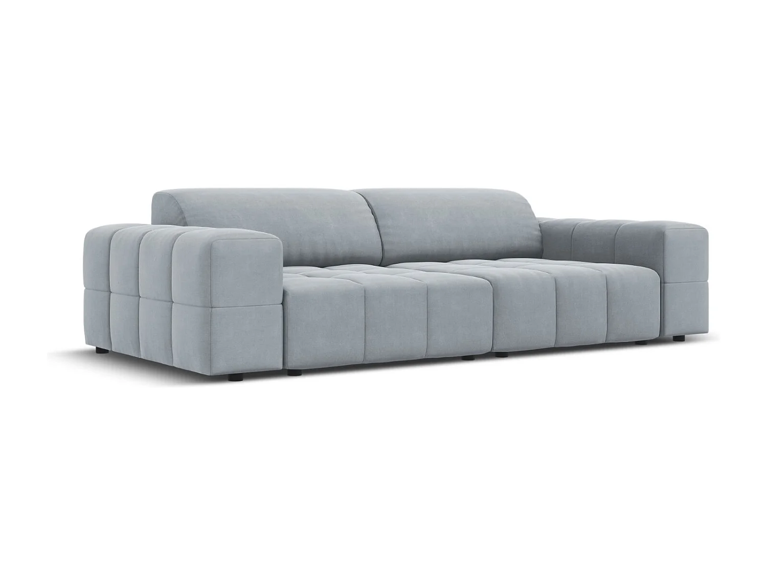 CXL by Christian Lacroix - Canapé "Luc" 3 places en velours bleu clair - 204x102x70cm