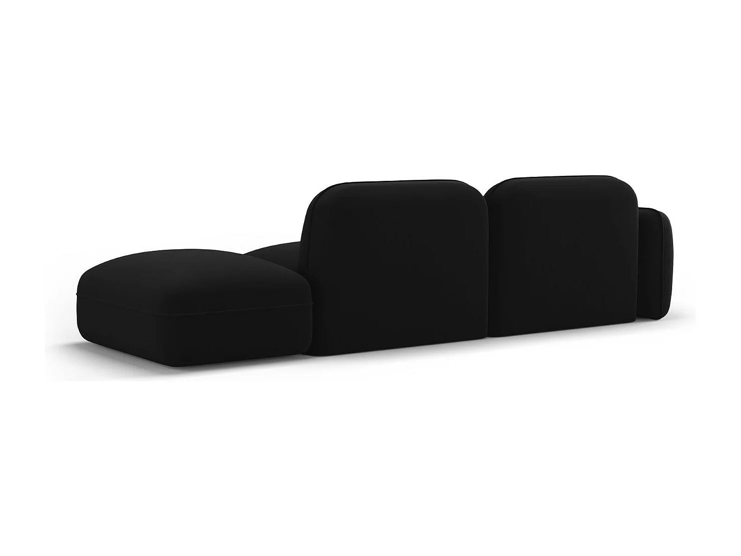 CXL by Christian Lacroix - 3-Sitzer modulares Sofa rechts "Lucien" Sitzer aus Samt schwarz - 295x90x70cm