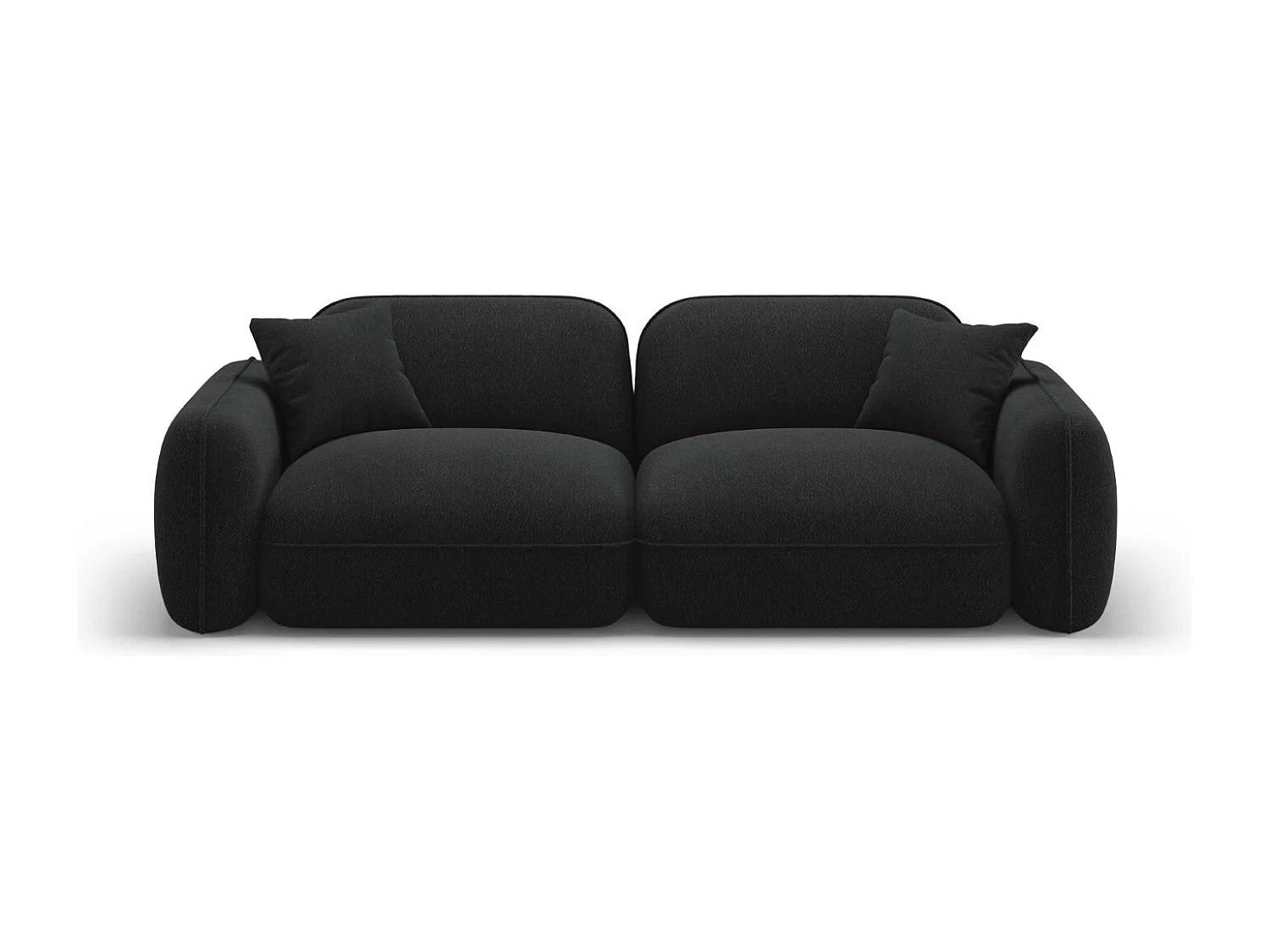 CXL by Christian Lacroix - Canapé modulable "Lucien" 3 places en velours anthracite - 230x90x70cm