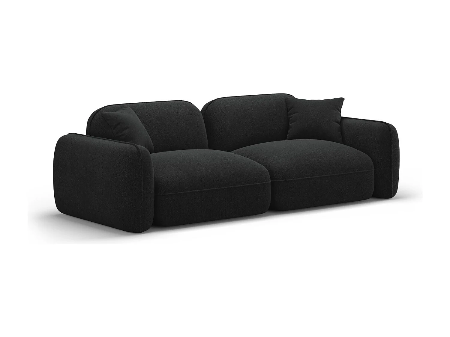 CXL by Christian Lacroix - Sofá modular "Lucien" 3 lugares em veludo carvão - 230x90x70cm